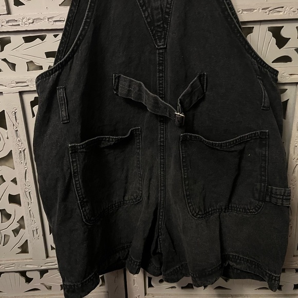 NOBO ADORABLE BLACK STRETCHY COTTON JEAN OVERALLS SHORTS - Picture 7 of 8